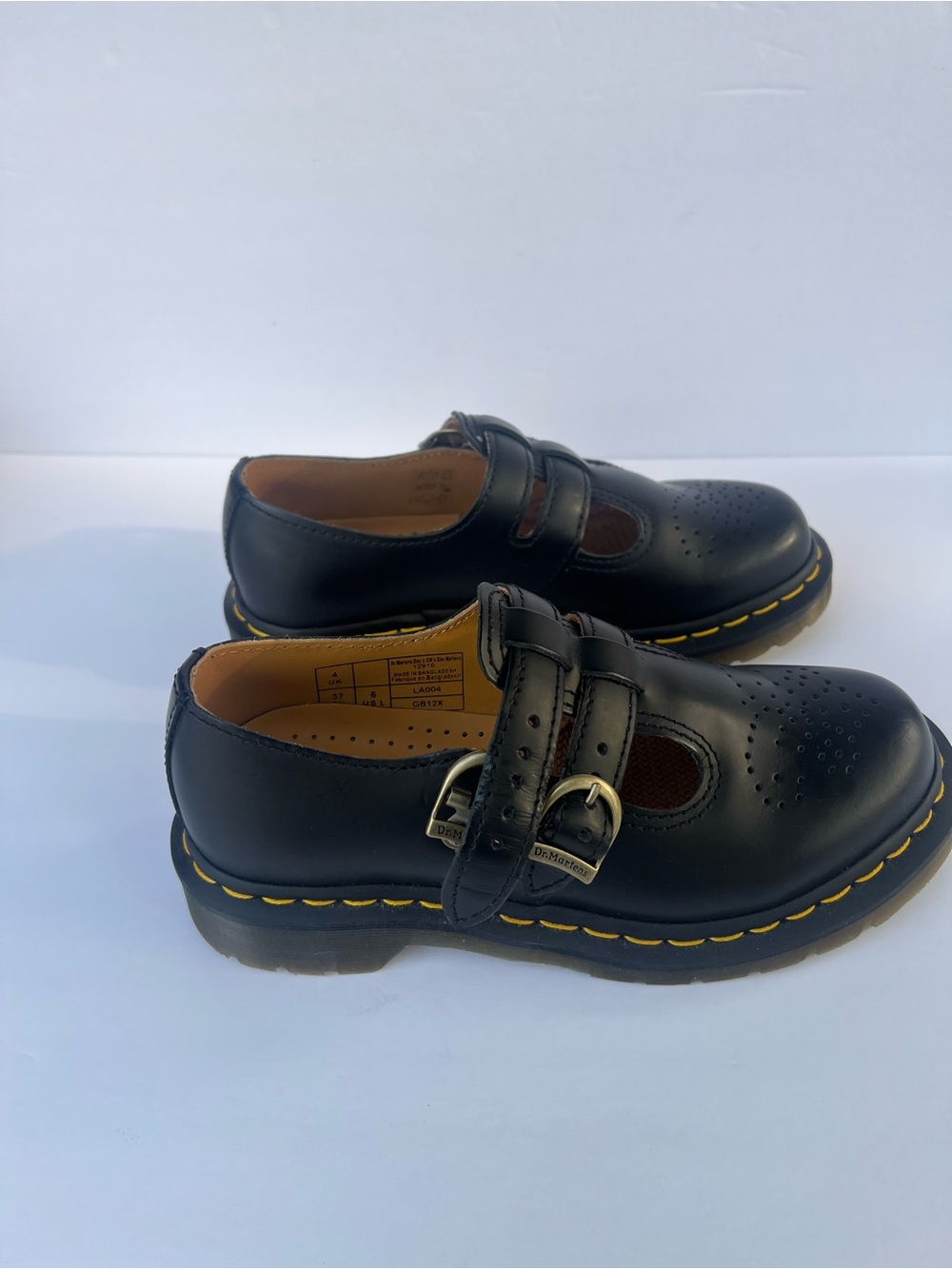 Dr Martens Smooth Leather Mary Jane Black Shoes Sz 6 W - Picture 6 of 9